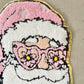 Retro Santa Patch with Pink Hat - Cute Christmas Iron-On Patch for Jackets & Bags