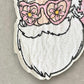 Retro Santa Patch with Pink Hat - Cute Christmas Iron-On Patch for Jackets & Bags