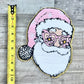 Retro Santa Patch with Pink Hat - Cute Christmas Iron-On Patch for Jackets & Bags