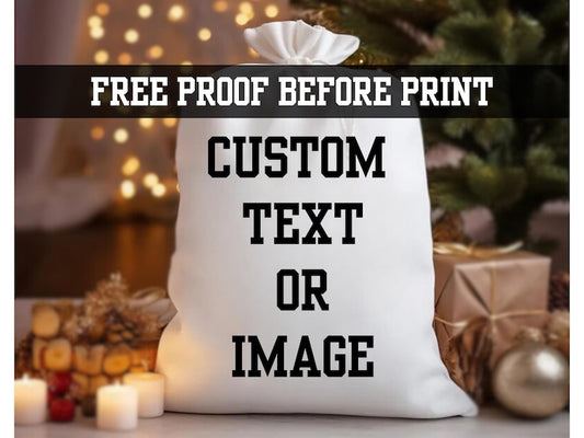 Custom Print Text Personalized Image Canvas Sack Bag