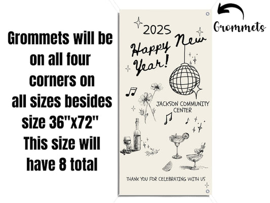 Custom New Year's Eve Party Backdrop Banner