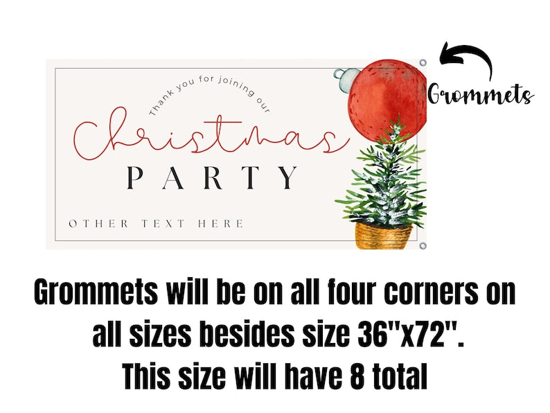 Custom Horizontal Christmas Party Banner - Modern Christmas Theme Photo Prop