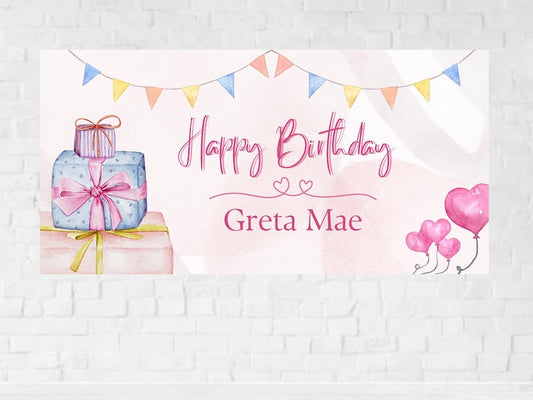 Large Pink Balloon Birthday Backdrop