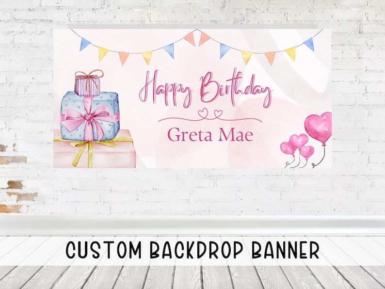 Large Pink Balloon Birthday Backdrop