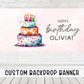 Modern Winter Birthday Party Backdrop - Custom Banner for Girl’s Pink Balloon & Cake Themed Event