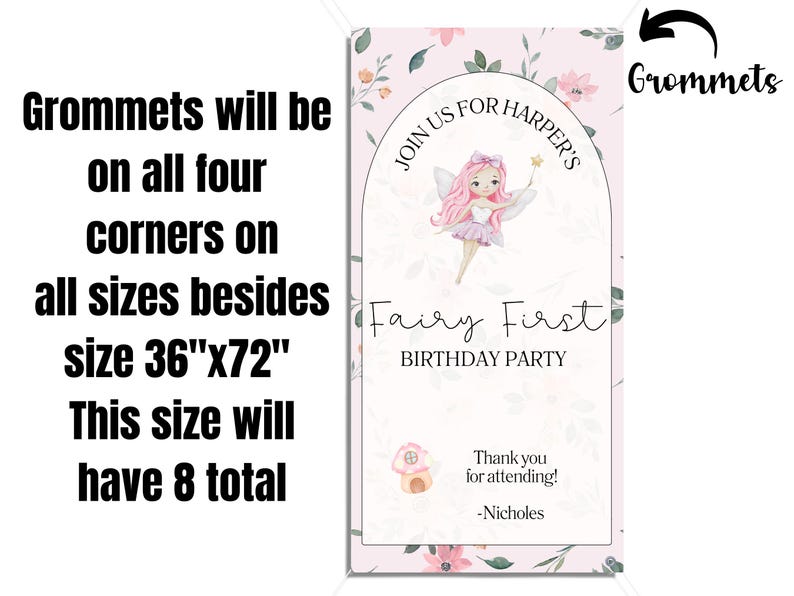 Fairy Whimsical Birthday Custom Name Banner