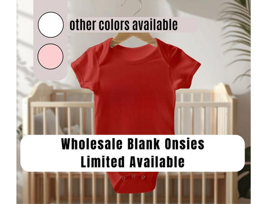 Wholesale Blank Baby Onesies - Soft Cotton Bodysuits Available in Multiple Colors