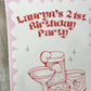 Personalized Birthday Wavy Pink Red Backdrop Banner