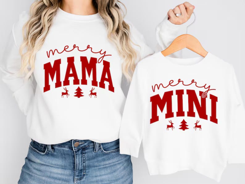 Mom and Me Christmas Sweatshirt Set