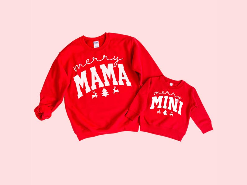 Mom and Me Christmas Sweatshirt Set