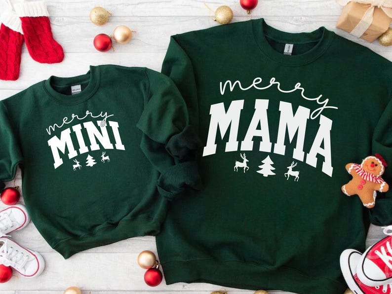 Mom and Me Christmas Sweatshirt Set