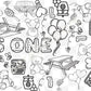 Teddy Bear Theme Coloring Banner