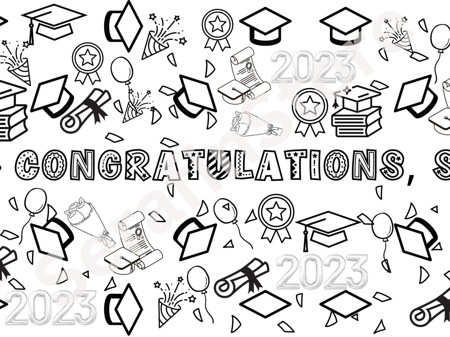 Graduation Personalized Coloring Banner