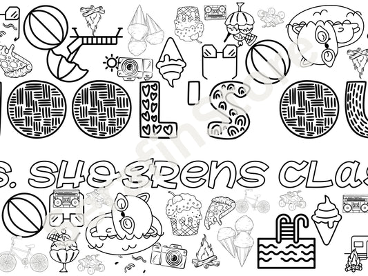 Schools Out Coloring Banner