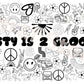 Groovy Peace Sign Happy Smiley Face Coloring