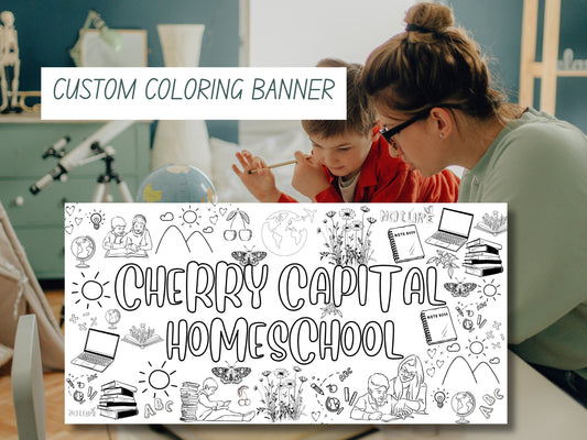 Home school Pride Sign Coloring Banner Personalized