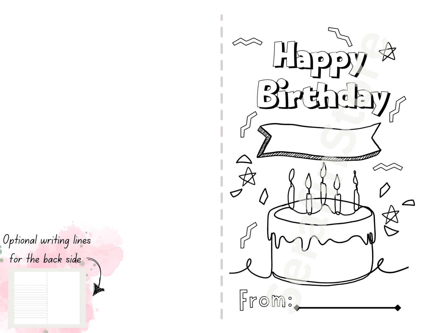 Happy Birthday from Child Color In