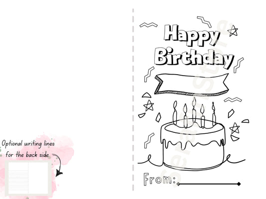 Colorable Birthday Card for Kids