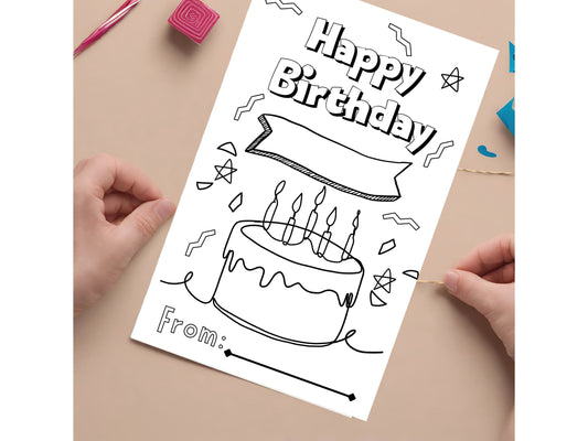 Happy Birthday from Child Color In