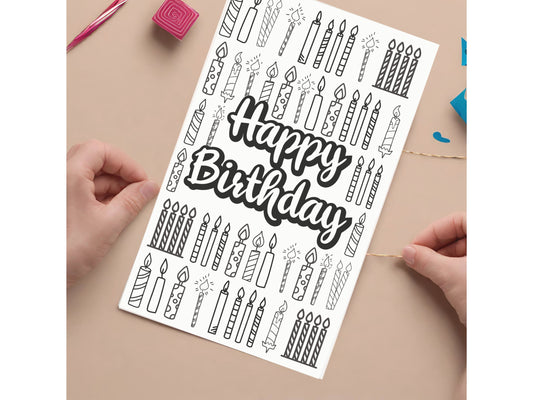 Color in Happy Birthday Card From Child