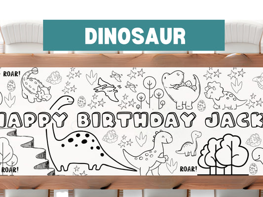 Dinosaur Theme Coloring Banner