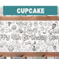 Cupcake Donut Candy Coloring Banner