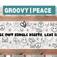 Groovy Peace Sign Happy Smiley Face Coloring