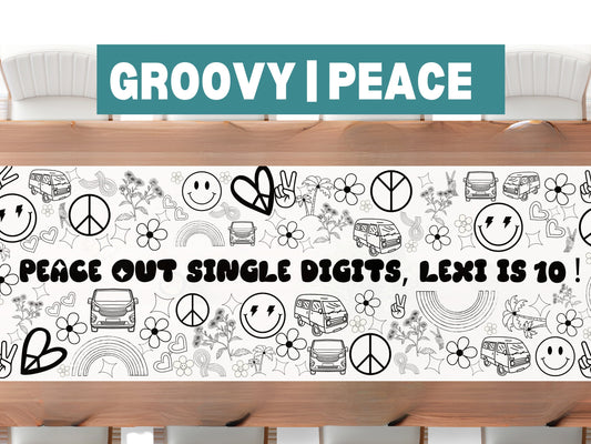 Groovy Peace Sign Happy Smiley Face Coloring