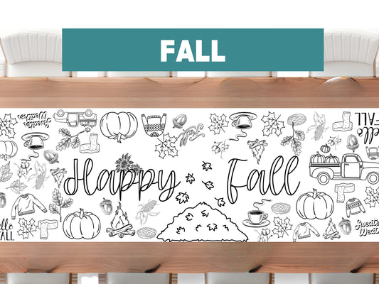 Fall Theme Thanksgiving Coloring Banner