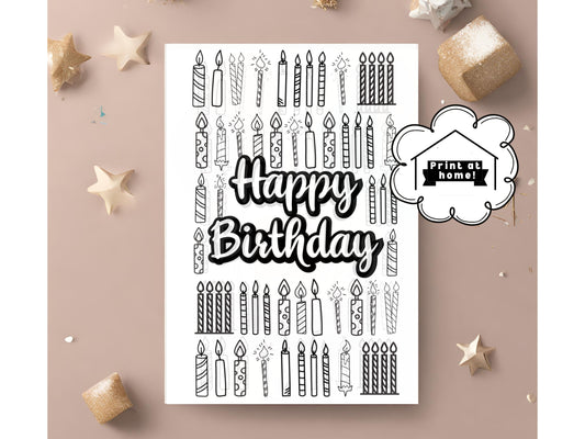 Color in Happy Birthday Card From Child