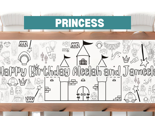 Princess Coloring Banner