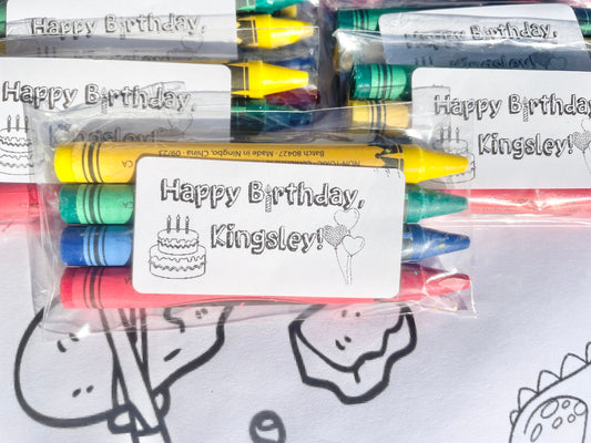 Personalized Name Party Favors Crayon Sets