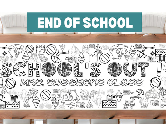 Schools Out Coloring Banner