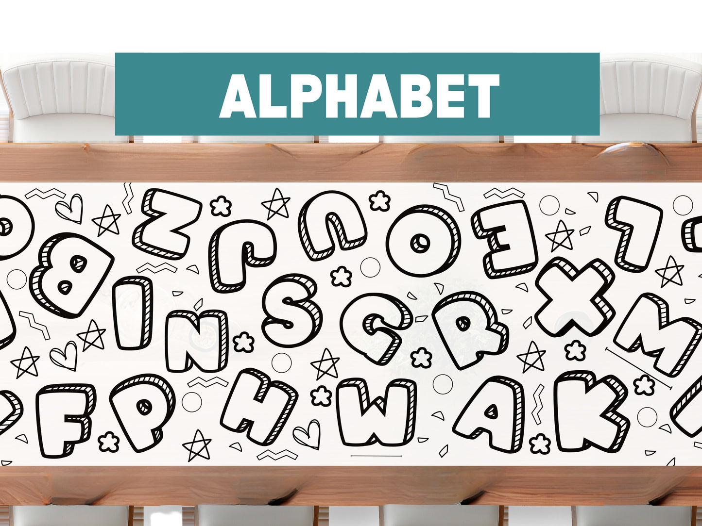 Alphabet Learning Educational Coloring Banner