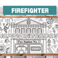 Firefighter Fireman Coloring Banner