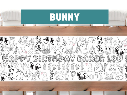 Bunny Rabbit Theme Coloring Banner