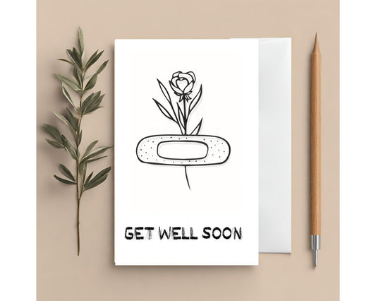 Get Well Soon Card Color in for Kids