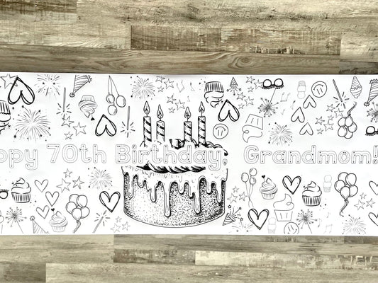 Birthday Cake Coloring Banner