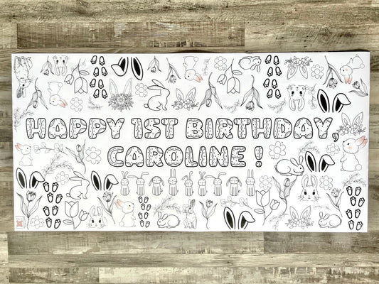 Bunny Rabbit Theme Coloring Banner