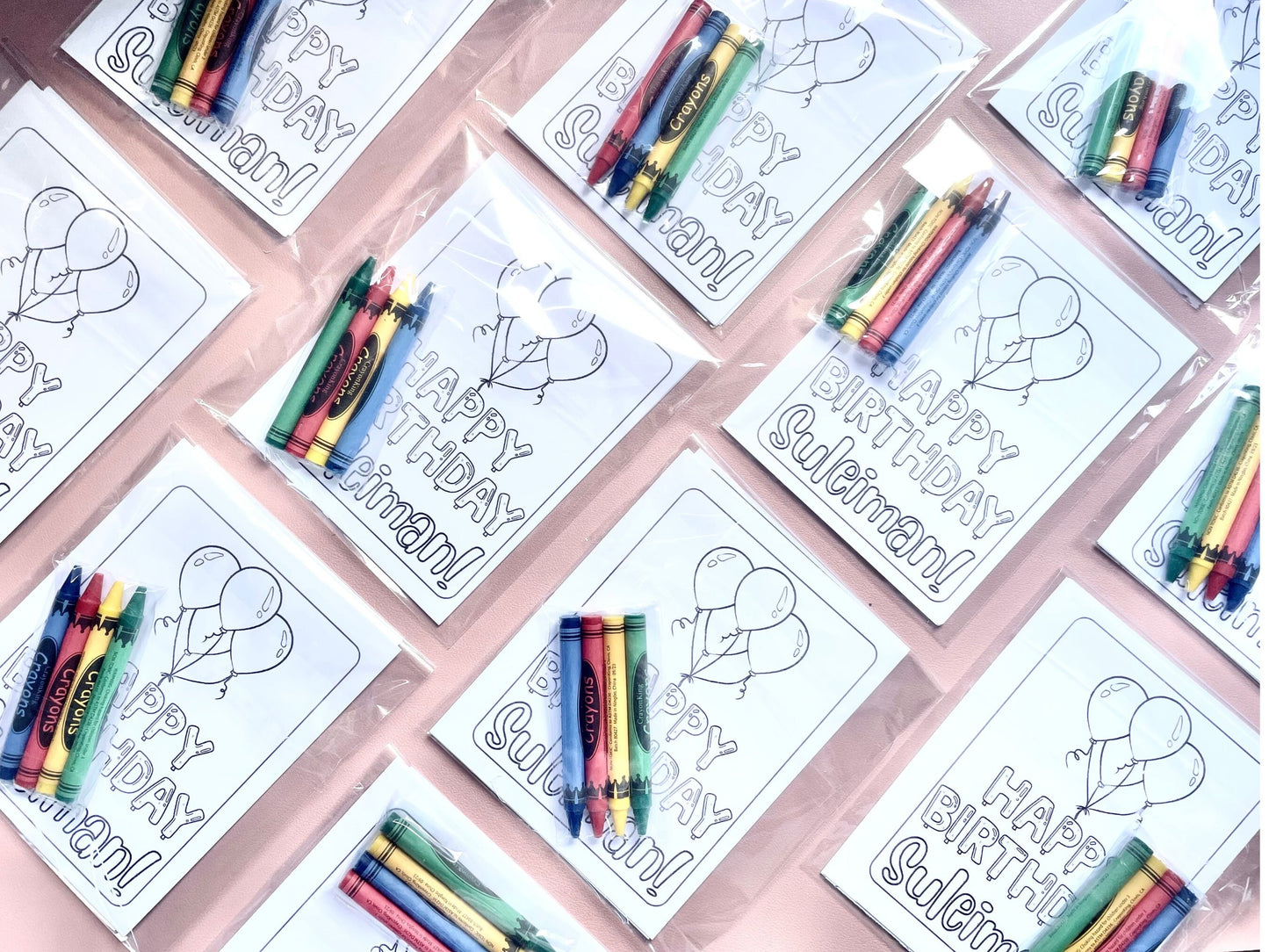 Birthday Party Favors with Crayons