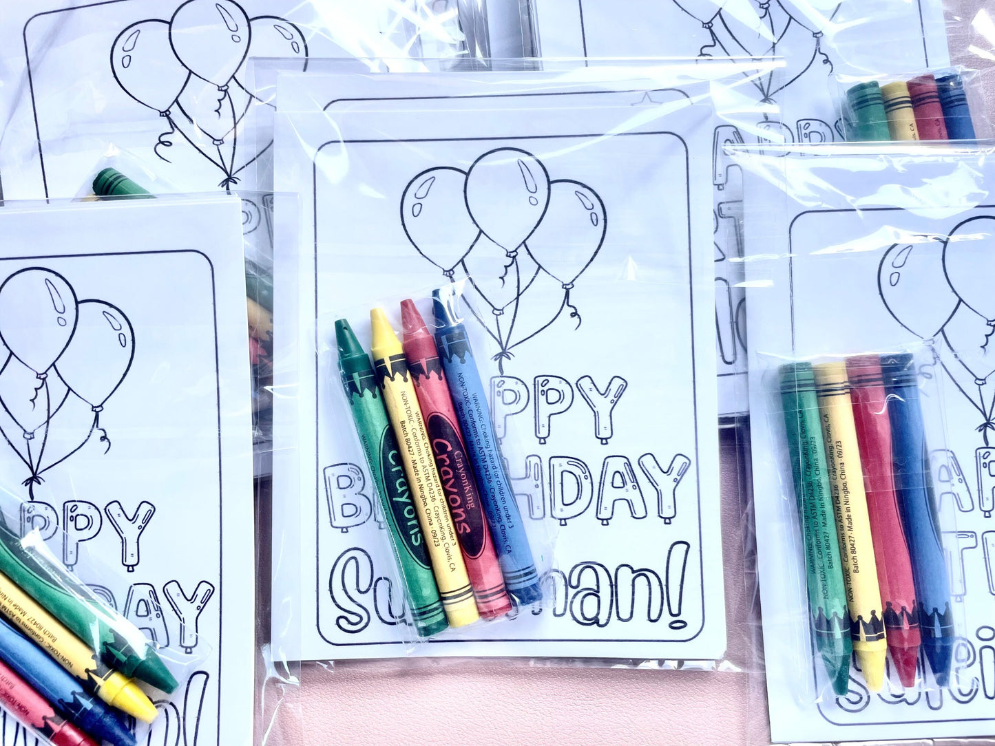 Birthday Party Favors with Crayons