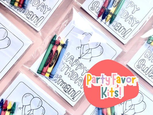 Birthday Party Favors with Crayons