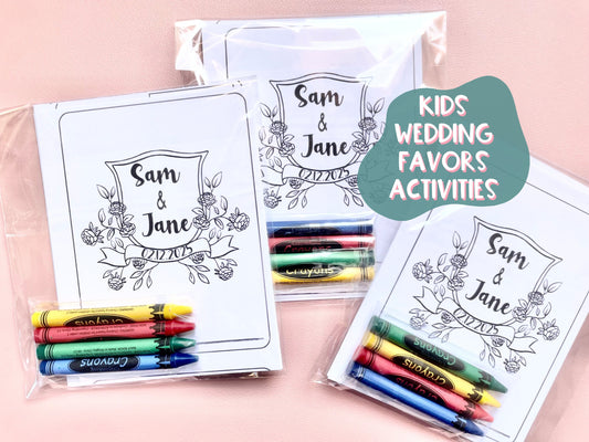 Personalized Wedding Kid Coloring Activity Kit