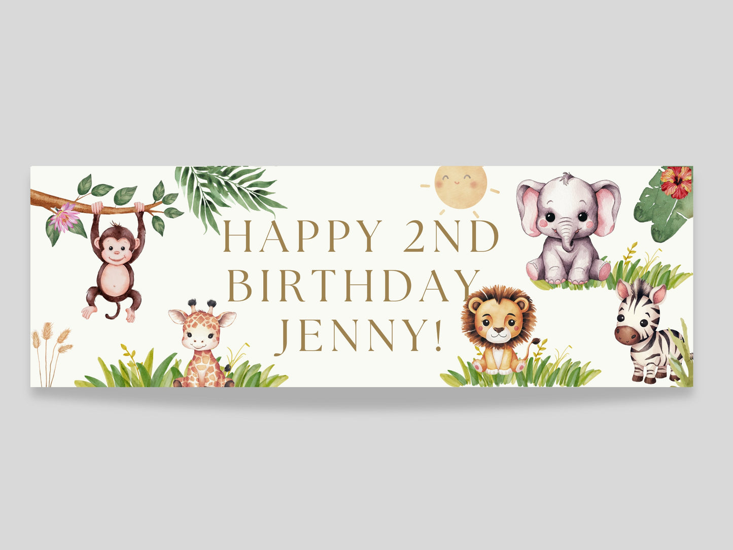 Safari Birthday Backdrop Banner