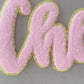 Large CHEER Ready to Press Patches Iron on For Clothing Chenille Patch DIY Applique Patch Gold Edge Patch Pink Letter Bag Coat Craft Trucker